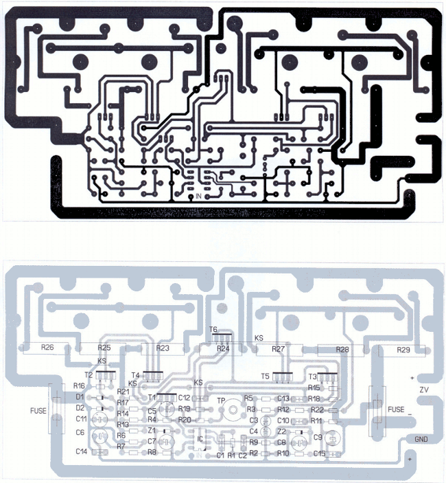 PCB for audio amplifier