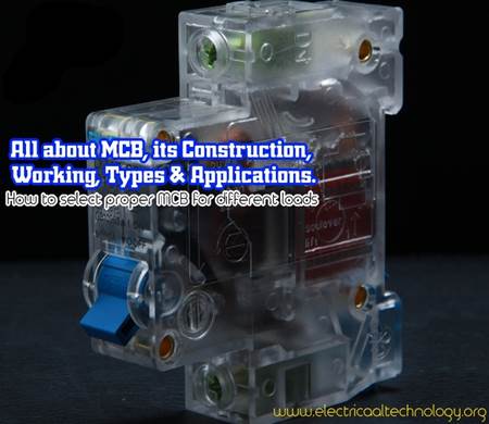 描述: 描述: What is MCB (Miniature Circuit Breaker), its Construction, Working, Types & Applications